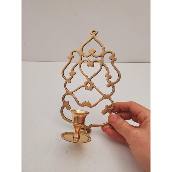 vintage Brass Wall Sconce Candle holder brass wall sconces candle sconces - Picture 3 of 10